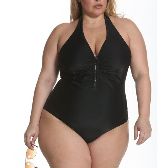 Sun and Sea Solid As A Rock Front Zipper One Piece - Picture 2 of 8